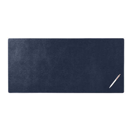 DACASSO Navy Blue Bonded Leather 36" x 17" No Core Rollable Desk Mat/Pad PR-5049